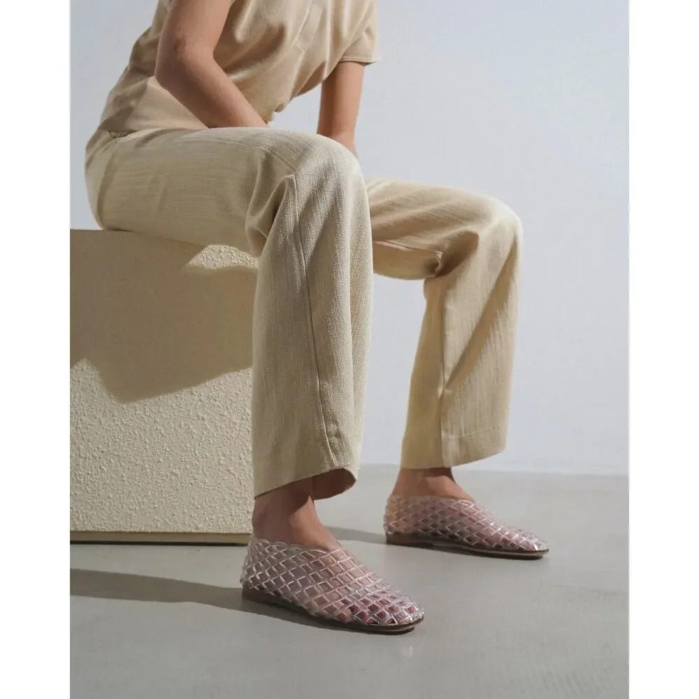 The Row Mara Clear Fishnet Jelly PVC Cut Out Cage Flat Sandals Women EU 40 - Picture 3 of 16